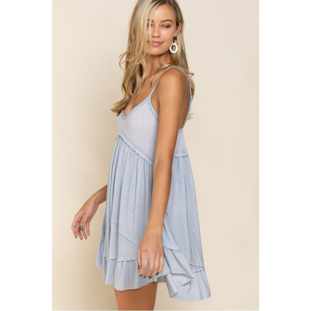 POL dusty blue sundress spaghetti strap size medium - Picture 5 of 7